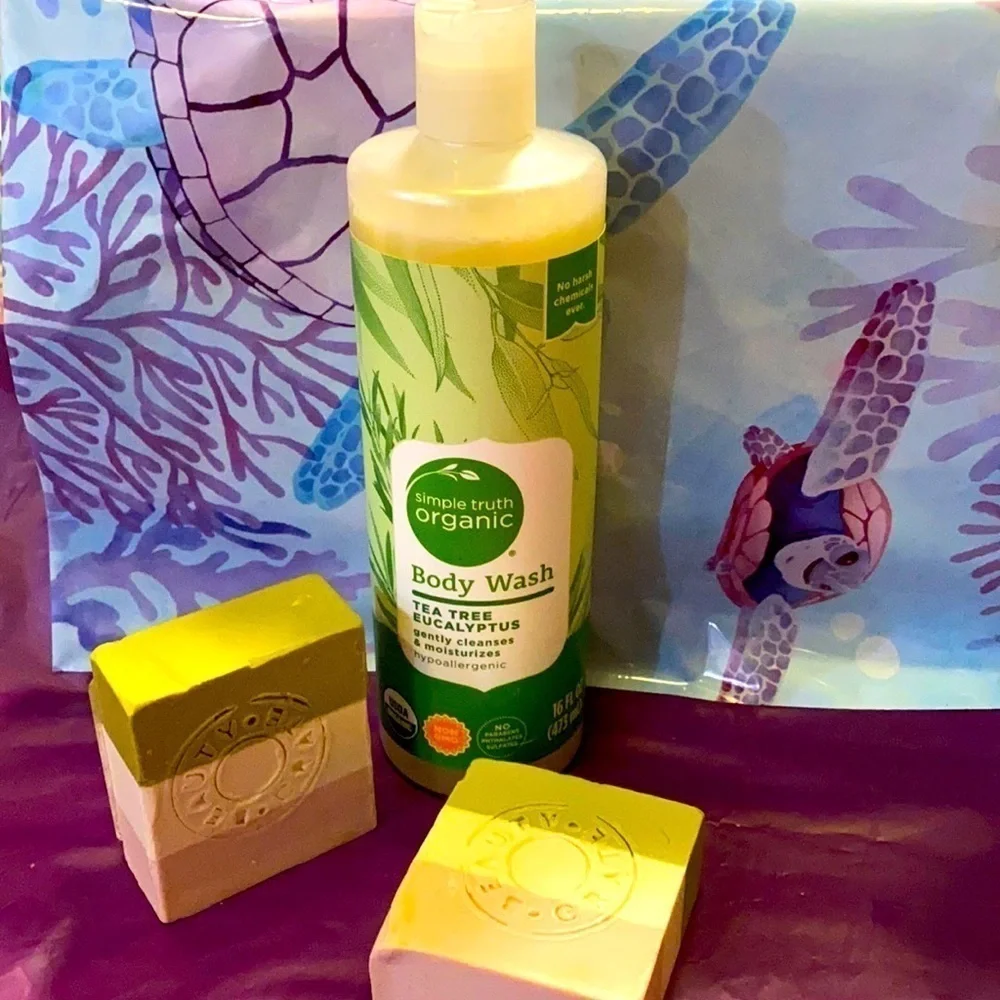 ORGANIC Body Wash Bar Soap Bundle Tea Tree Eucalyptus Coconut